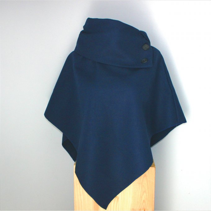 Poncho cape bleu marine