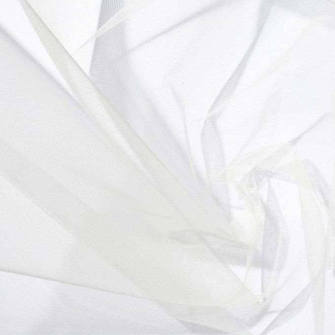 Coupon de tulle souple blanc 2m